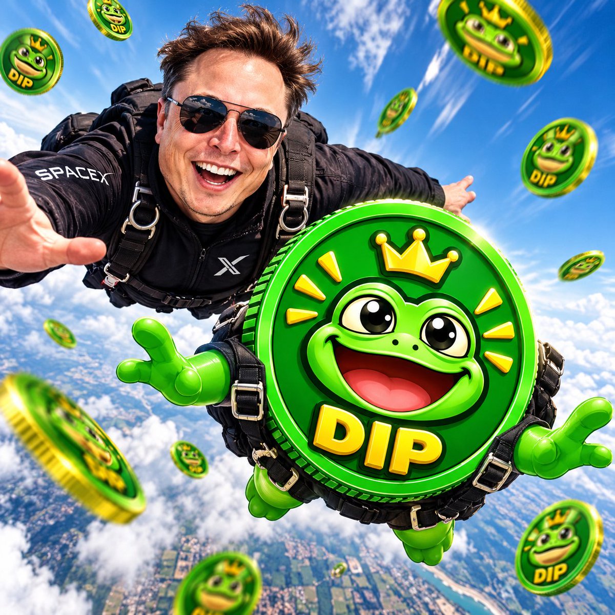 DIPFrogCoin's tweet photo. Dip frog  $dip.... GM https://t.co/x1MwHGJ78l