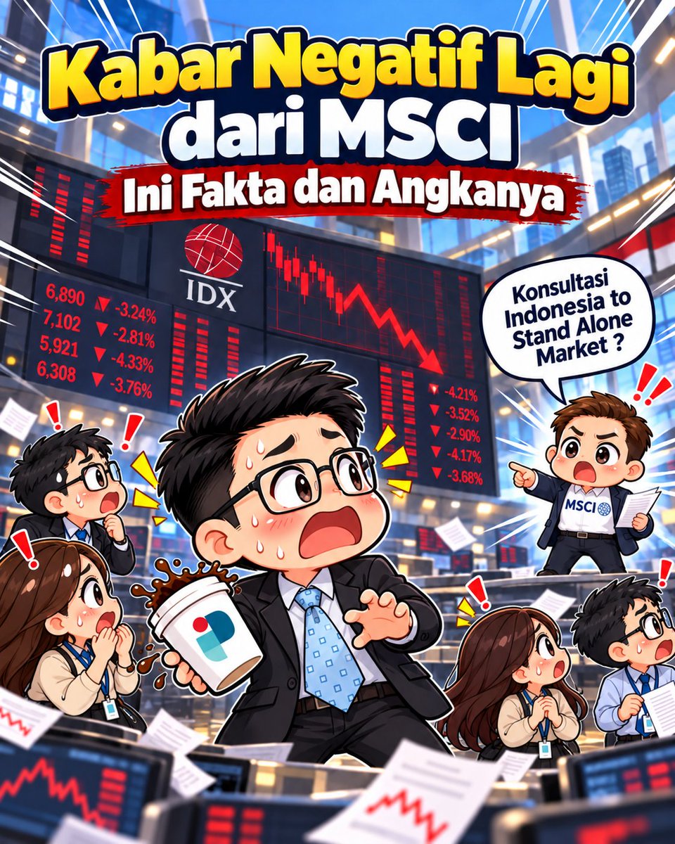 Rudiyanto_zh's tweet photo. MSCI kembali kasih kabar negatif
Ga tanggung2, dari ancaman ke Frontier Market menjadi langsung ke Stand Alone Market

Jika ini sampai terjadi, praktis Indonesia akan dikucilkan oleh investor global yang menggunakan MSCI sebagai acuan investasinya

Berikut fakta dan angkanya https://t.co/HCscgLDpuI