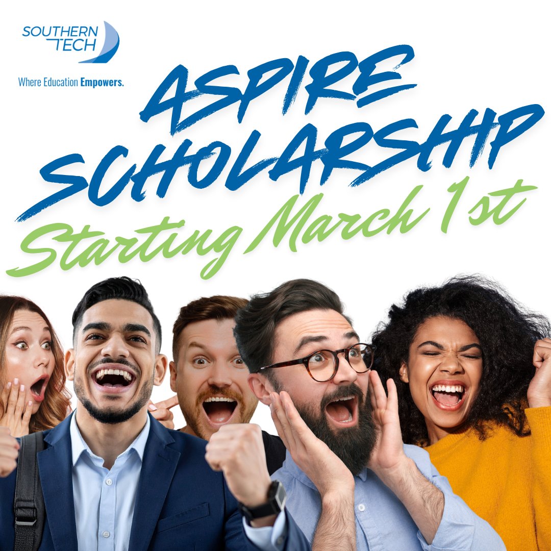 SouthernTechOK's tweet photo. Big News from SouthernTech! Starting March 1, the Aspire Scholarship can now be used for Short-Term Offerings! That means you can take up to 3 courses or receive up to $1,200 (whichever comes first) to sharpen your skills. 
Call today to see if you qualify: 580-224-8373 https://t.co/xlpXKIIIPg