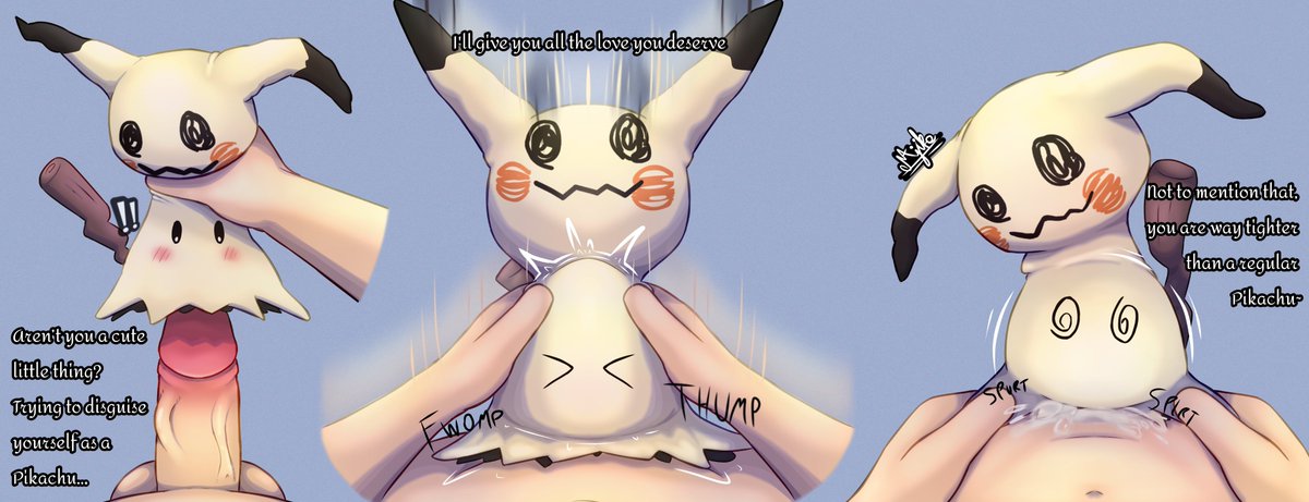 MajikaNSFW's tweet photo. Mimikyu disguises themselves as Pikachu to feel loved, looks like this one found more than that. https://t.co/sOoyEwwR0K