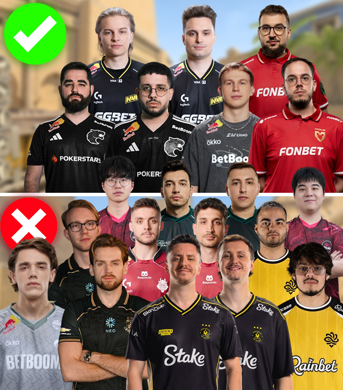NartOutHere's tweet photo. CS pros were asked: Would you rather ONLY play Mirage forever or NEVER play Mirage again?

✅ Only play Mirage:
FalleN, KSCERATO, iM, Aleksib, xertioN, torzsi, tn1r

❌ Never play Mirage again:
zont1x, TeSeS, NiKo, apEX, mezii, woxic, XANTARES, MATYS, NertZ, dumau, n1ssim, Jee, JamYoung

What would YOU choose? 🤔

( via @ESLCS )