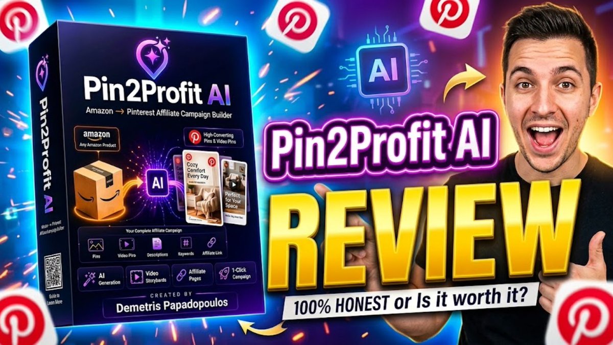 AkhiMardy's tweet photo. Pin2Profit AI combines Amazon associates, which is Amazon's affiliate program, with Pinterest. This is a software which creates and schedules your campaigns for you.
https://t.co/T4hyP7SFpp
#Pin2Profit #Pin2Profitaireview #Pin2Profitai #Pin2Profitaisoftware https://t.co/BeEuWZef6n