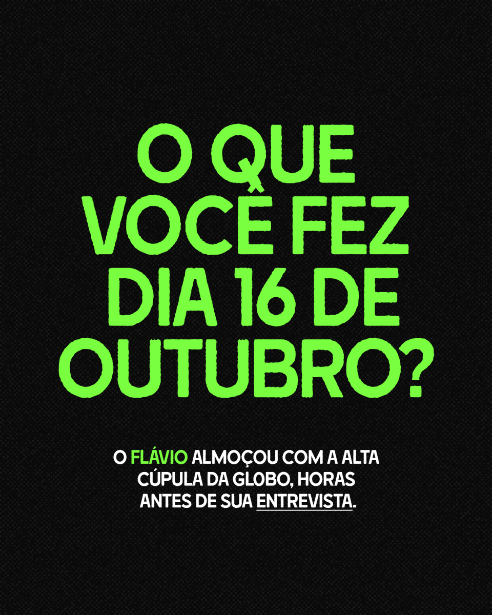 letzzco's tweet photo. oiii o que vc fez hoje dia 16 de outubro?

FLÁVIO COMPROU A GLOBO
FLÁVIO MANIPULOU AS ELEIÇÕES https://t.co/nW5uMLNVsX