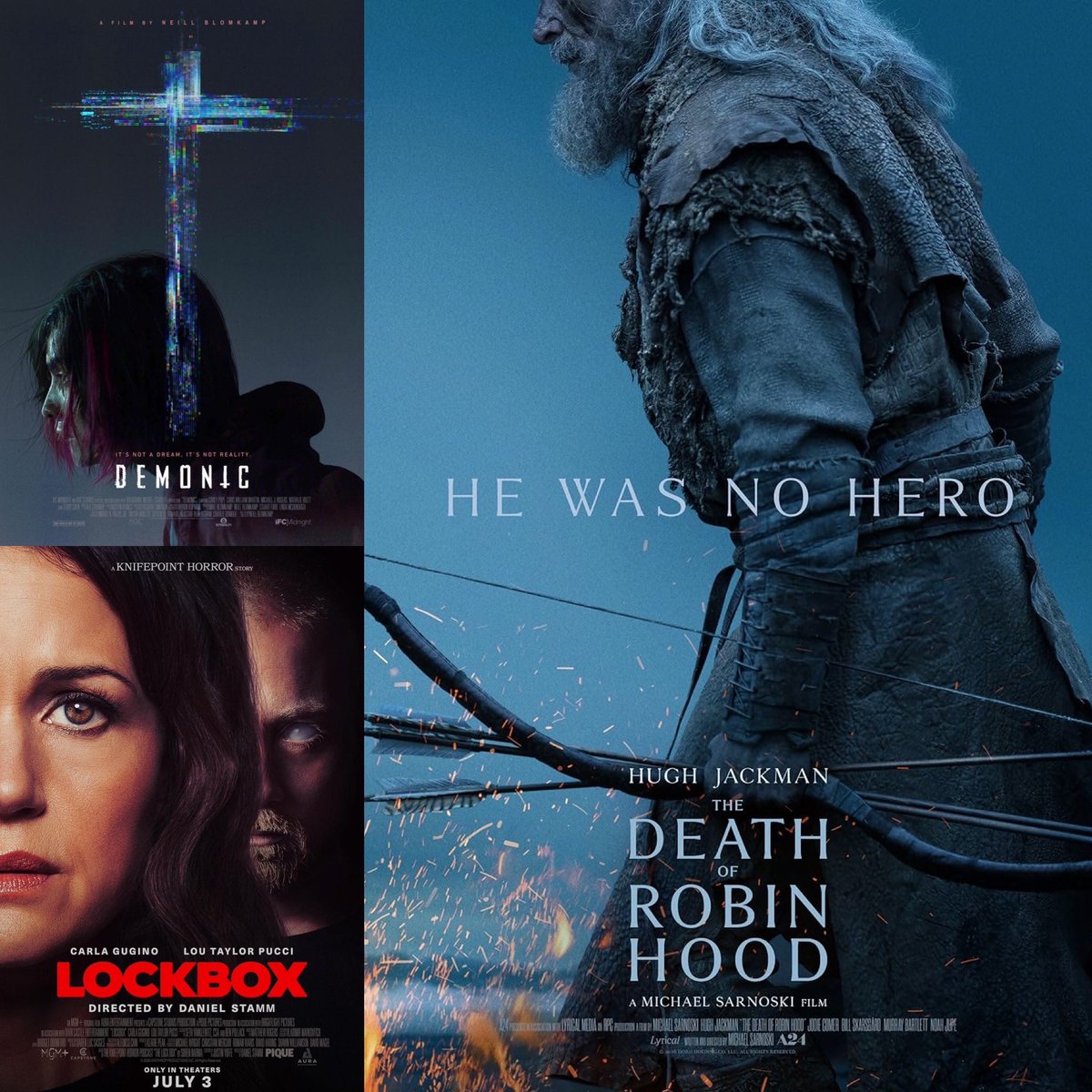 Matthew_leal9's tweet photo. Movie time. I’m going to be watching new movies are: Lockbox (2026), Demonic (2021) and The Death of Robin Hood (2026). https://t.co/wzt7XX6ULD
