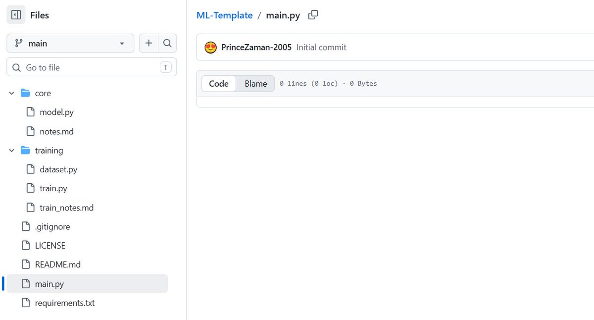 PrinceZamanX's tweet photo. This boilerplate might help you to head-start in ML projects.

#BuildInPublic #GitHub #Beginner #Basic https://t.co/Au3Vm0mcc9