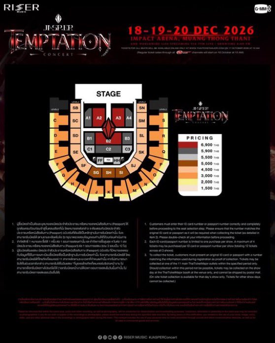 farratixhub's tweet photo. WTS 

JASPER TEMPTATION CONCERT 🇹🇭

International fans ok☑️

- Zone 6900 A2 | B2 
- Zone 5900 A1 | C2 
- Zone 5500 C1 

instant transfer | meet up Siam Paragon
on-site assistance venue☑️

Dm me to buy 📩

#JASPERCONCERT https://t.co/EOXzMq8Vr7