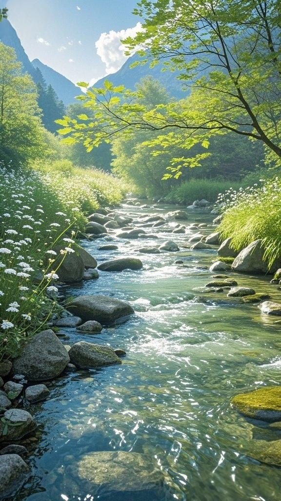 rybess98's tweet photo. When we walk through the valley where the little stream winds its way through the gully, the ether of wild flowers lingers, and our eyes meet, reading the warmth hidden in each other's gaze https://t.co/bIG2gFZdin