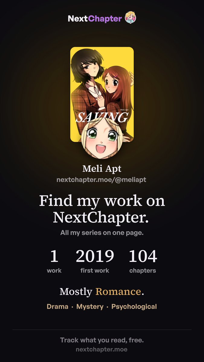 meli_apt's tweet photo. Already claimed! Find me on NextChapter my dear readers! :D

https://t.co/l3K4Bkm5ew https://t.co/T6rB5JSh41