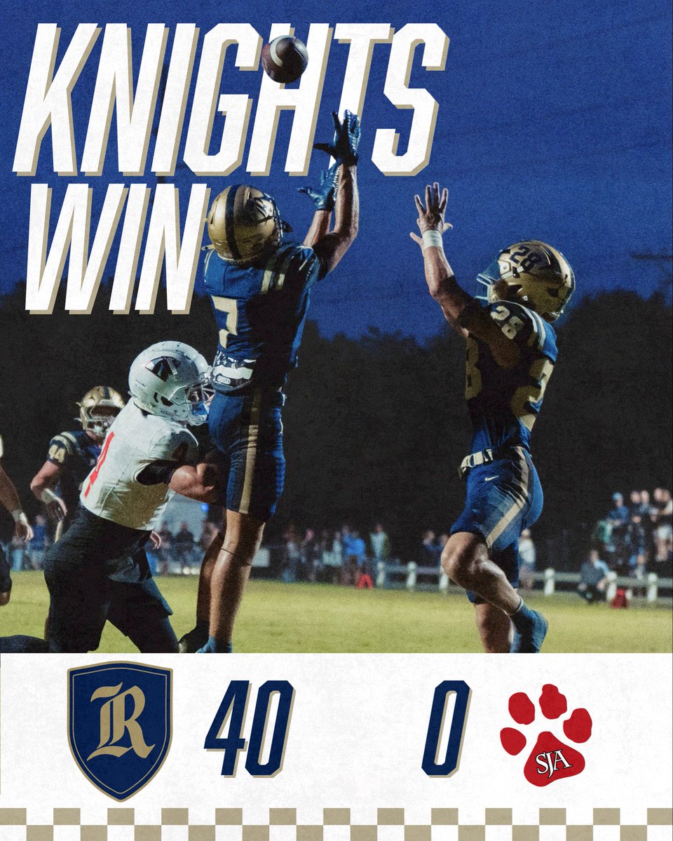 RSA_Athletics's tweet photo. Coming home with the W! 

The Knights head into the bye week with a record of 7-1.

Next up: vs San Antonio Christian on 10/30 at home.

#KnightsWin⚔️ https://t.co/a95EKo0Uuw