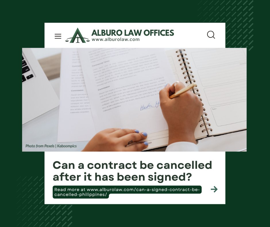 alburolaw's tweet photo. Discover when a signed contract can be legally terminated or rescinded under PH law. Explore valid grounds, consent defects, and remedies now.
Read more: https://t.co/a6YfpAcar0
Subscribe: https://t.co/EBJb3Glsxw
#CivilCode #contract #BusinessLaw
#AAAlegalarticle
#AlburoLaw https://t.co/7isA6GbQL3