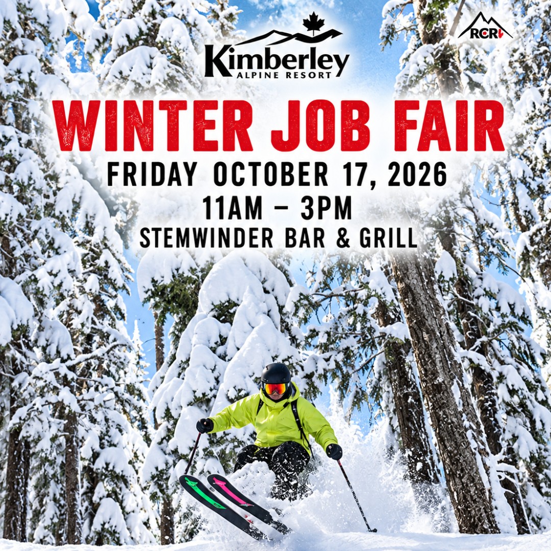 SkiKimberley's tweet photo. See you tomorrow at our Winter Job Fair! Come meet the team, check out our opportunities, and find your place on the resort.
Don't forget your resumes!
#skikimberley https://t.co/xjMqONWCOR