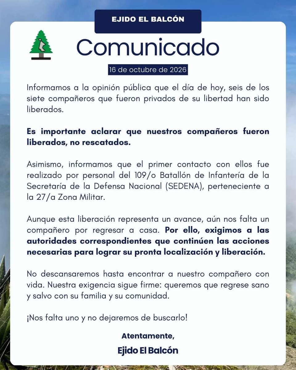 carlaescoffie's tweet photo. Comunicado del ejido El Balcón ⚠️ Difundir🙏 https://t.co/JyowBRzx13