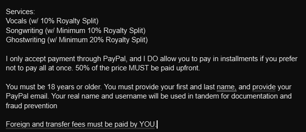 KahzeMusic's tweet photo. Due to a decrease in my financial stability, I'm briefly opening my COMMISSIONS back up again.

Contact me on X (Twitter) or Discord for more information. https://t.co/N6uuPCrzWh