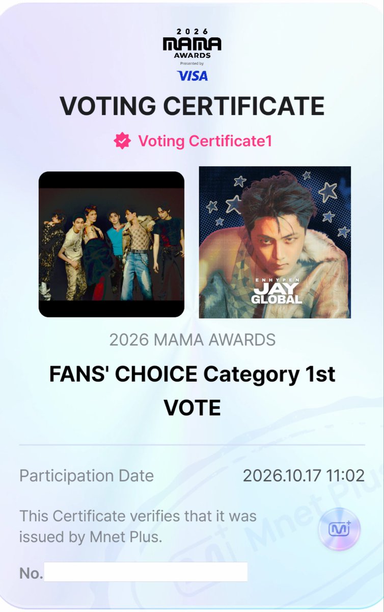 jaylandglobal's tweet photo. [🗳️FANS' CHOICE ROUND 1] 261017

RESET! 

ENGENEs, let’s give #ENHYPEN their Daesang this year on #2026MAMAVOTE 🏆 

💙1 RT = 1 VOTE!
🔒 300 RT
🔒 300 Replies of MAMA Voting + ENHYPEN tags

🔗 https://t.co/vHiNj176AI https://t.co/kd6veT6WNc