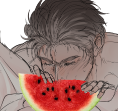 KUAI_20old3's tweet photo. 桐生は甘いスイカを食べた。 🐉🍉🐍 | KU-AI #pixiv 
#桐真 #kazumaji 
 https://t.co/kdwxJaL3pc https://t.co/FDdwtoTKK3