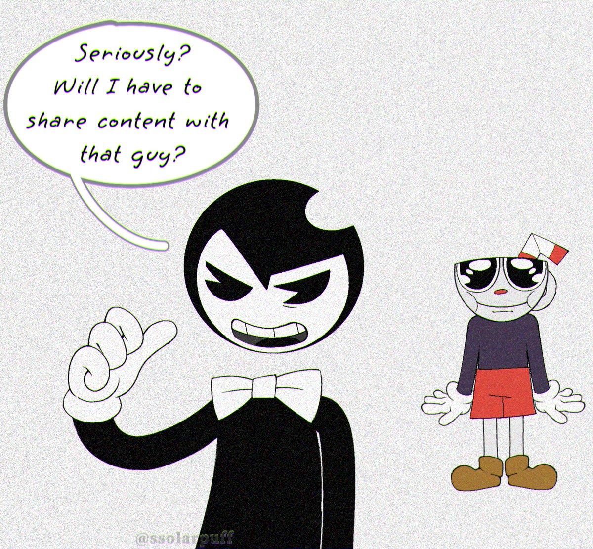 ssolarpuff's tweet photo. Yes Bendy. Cuz ur both contents are goated 

#BENDY #Cuphead https://t.co/RTtroa4N5X