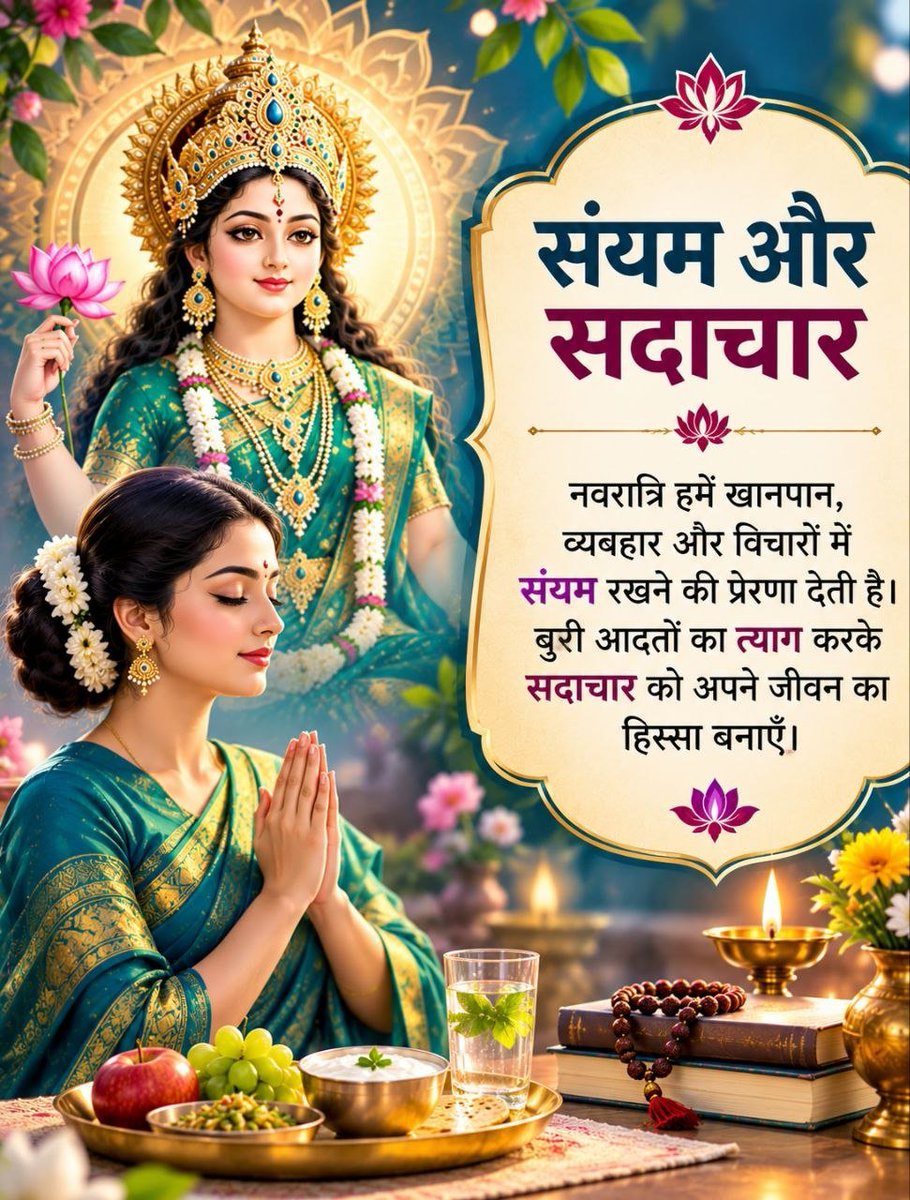 AmrockstarI's tweet photo. @AmdAshram जीवन में बल और शांति बढ़ाने के लिए #Navratri की साधना अचूक है। महर्षि वेदव्यास जी ने जो Vrat Mahima बताई है, वह हमें रोगों से बचाती है। यदि आप व्यस्तता के कारण पूरे नौ दिन व्रत न कर सकें, तो कम से कम सप्तमी, अष्टमी, नवमी क��� दिन उपवास रखकर आध्यात्मिक विकास कर सकते हैं। https://t.co/ksNiLlXpHB