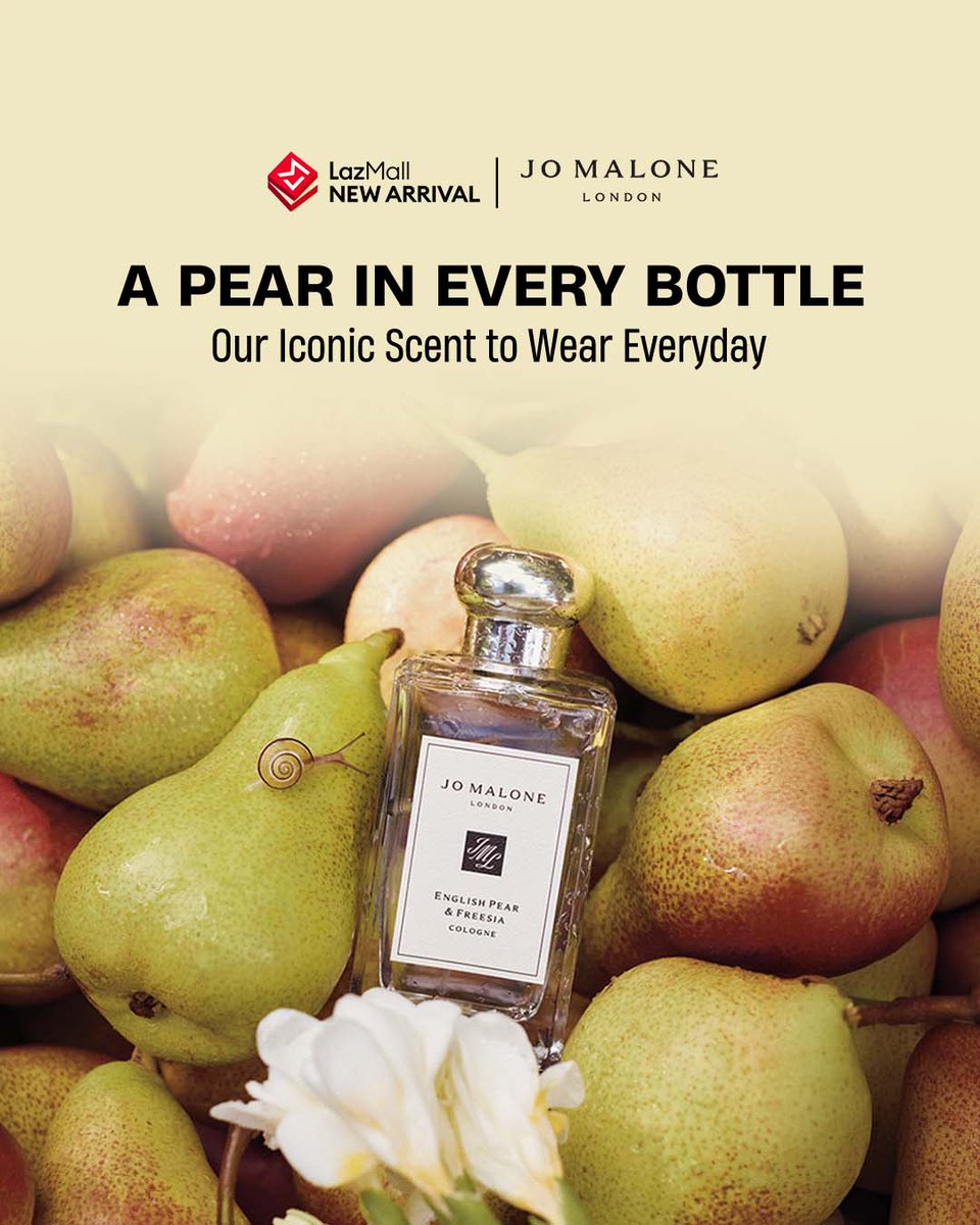 LazadaID's tweet photo. A pear-fect scent to wear everyday! 🍐 Wangi yang ikonik, cocok buat nemenin kamu seharian. Checkout Jo Malone di sini >>> https://t.co/knRaN5Ut98 https://t.co/AQP4ciwxCG