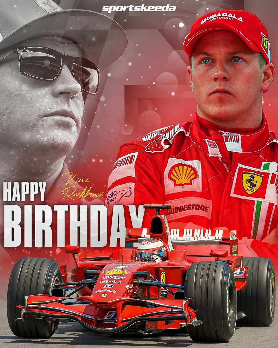 SKPitStop's tweet photo. 🏆 1 WORLD CHAMPIONSHIP
🍾 21 GRAND PRIX WINS
🏅 103 PODIUMS
🥇 18 POLE POSITIONS

HAPPY BIRTHDAY TO THE ICEMAN! 🧊🎉

#F1 #KimiRaikkonen https://t.co/HNIS2zZ4mX