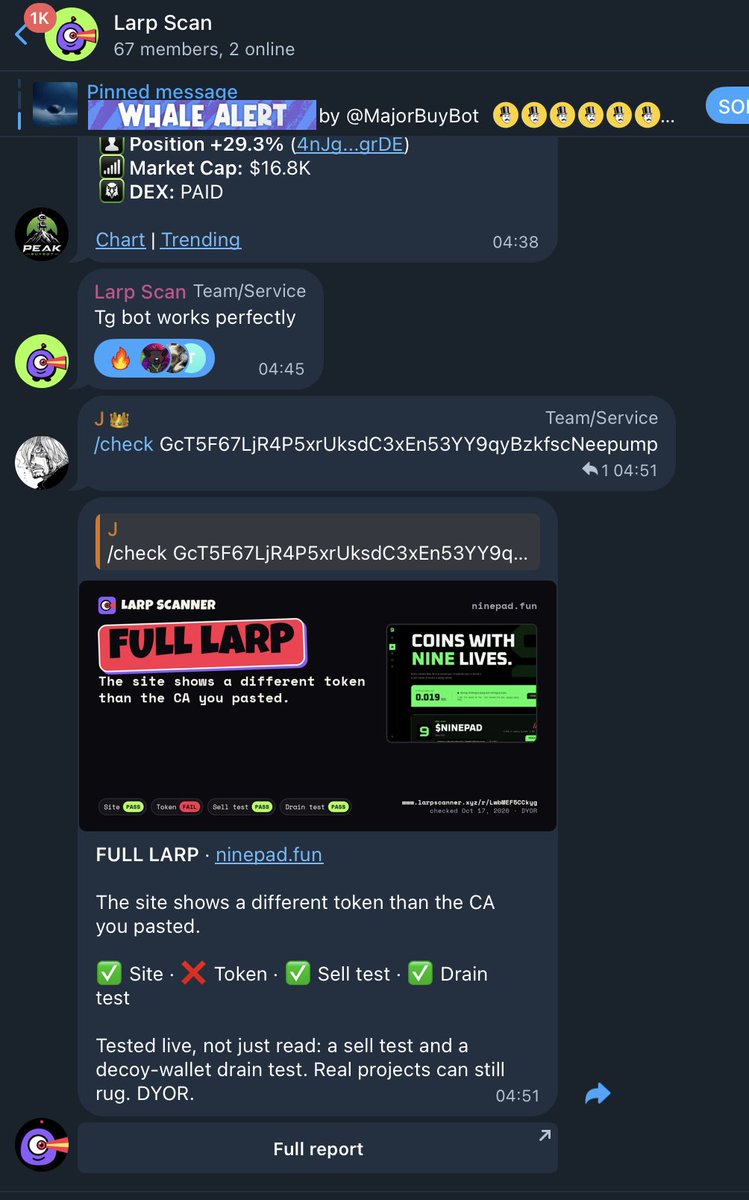Larpscannersol's tweet photo. Add our tg bot to your chat

@LarpScannerBOT https://t.co/aJwKmAgkSF