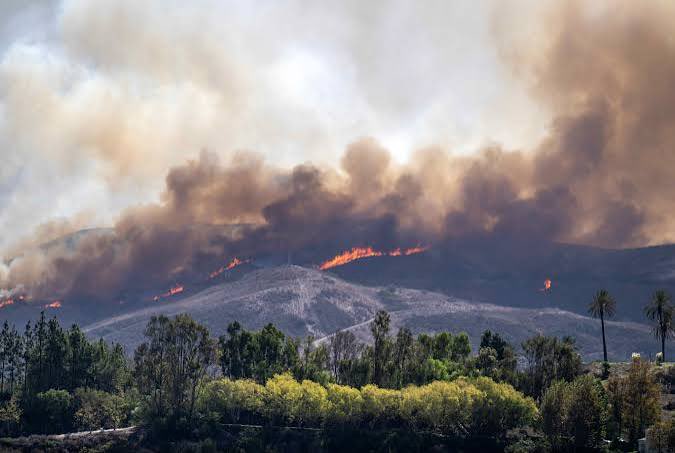 MajewskiLove1's tweet photo. 🔥 The **Norte Fire** is burning through Orange County, destroying homes and forcing evacuations as strong winds fuel the flames.

🚒 A dangerous night for residents and firefighters.

#NorteFire #CaliforniaWildfires https://t.co/I2XpPXeX2m