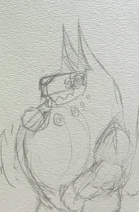Textkat's tweet photo. Doodle of that one little sculpture thing by Woongle

(Fucked up the eye with too much ink) + Sketch

#art #Wookada https://t.co/fx1utnDDEA