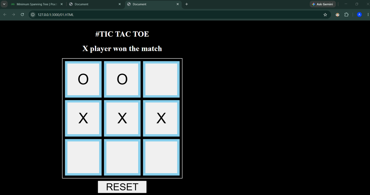 Pokemon_71's tweet photo. DAY 15 LEARNING PROGRESS

$ STRIKE

•COMPLETED THE ALGORITHM OF

EULER CIRUIT AND EULER PATH(REVISED)

AND CIRCLE OF STRINGS(REVISED)

$ THUNDER

•MADE WEB PAGE PROJECT OF

TIC TAC TOE

#CODERARMY

#THUNDER

#100DAYSOFCODE https://t.co/3lG0NbmV54