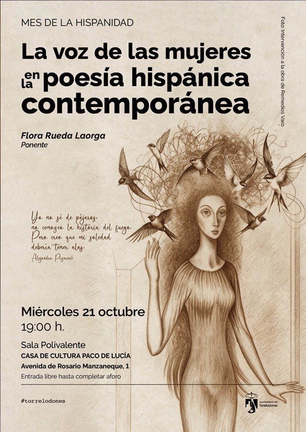VOX_Torrelodone's tweet photo. Mes de la Hispanidad: Conferencia-recital “La voz de las mujeres en la poesía hispánica contemporánea»
Ponente: Flora Rueda
📆 21 de octubre   
⏰19:00 - 20:30
📍Sala polivalente Casa
de Cultura
@vox_es
#torrelodones #actividadesculturales #hispanidad #vox https://t.co/i3lG1wpFks