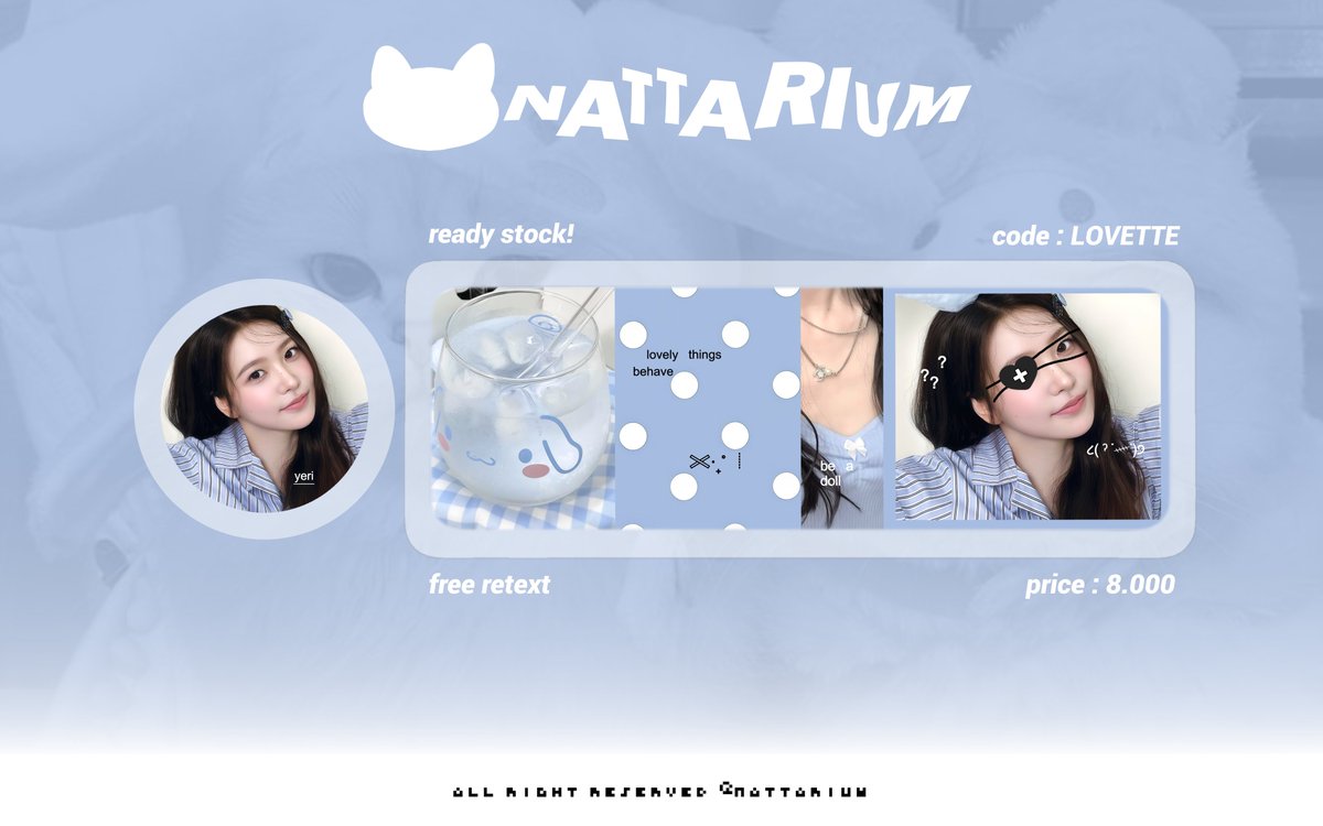 imnattarium's tweet photo. help repost &amp; ospeknya, timakasyi <3

aloo bess! kenalan dong sama anak baru aku, namanya 'LOVETTE'! sekiranya ada yg kurang aman bisa dm aku. layout model ufs seharga 8.000 (yg mau request juga bisa) — #bealanja https://t.co/4mEzNsDv3D