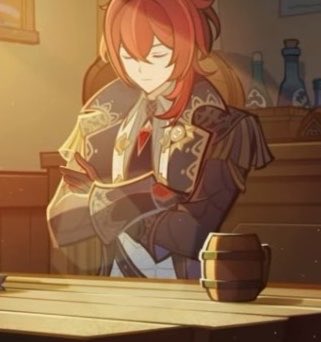 dawnvindr's tweet photo. I JUST REALISED. compared to kaeya and varka’s mugs having beer foam Diluc’s mug is the only one that doesnt which means he isnt even drinking alcohol.. this grape juice addict https://t.co/ryADHCkjc1