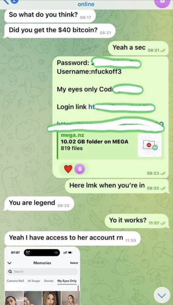 PC3346's tweet photo. Hmu Let’s get into her Snapchat and Instagram memories to find out if she’s cheating. Check her “My Eyes Only” and Instagram chats ,,,,,,
https://t.co/2mpijzVQin
#anxiouspandaa #snaphack #minichatt #goonette #monkeyappwins
#CaughtOnCamera #StrangersOnli https://t.co/dj8nTj9F0N