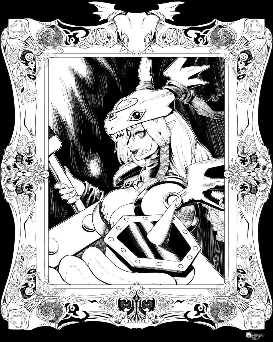 onigyrii's tweet photo. Hi! It's been a while!

Commission for: @Colin61455279 
thank you very much!

#Digimon #Mervamon https://t.co/txMzf77cVO