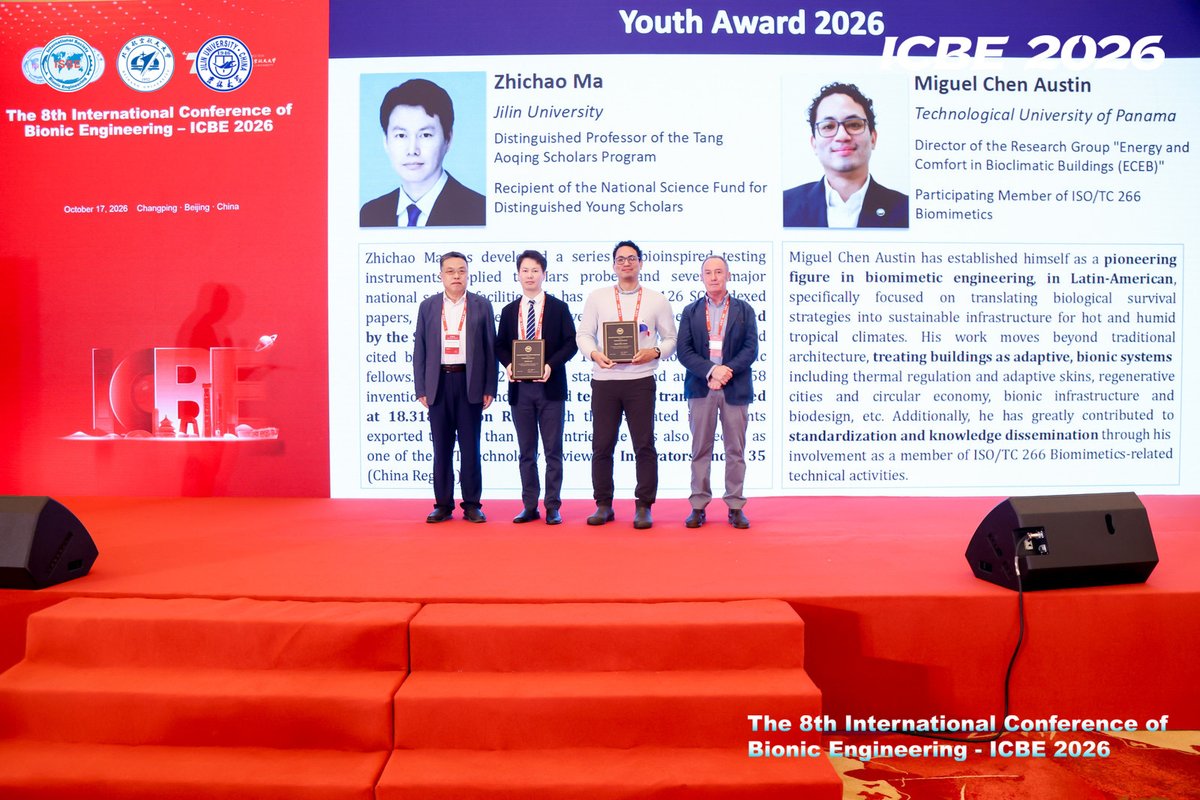 CemcitAip's tweet photo. #Noticia | Investigador de la @utppanama recibe reconocimiento internacional por sus contribuciones a la ingeniería biónica

El Dr. Miguel Chen Austin, investigador del @UtpCinemi, recibió el Outstanding Youth Award 2026 de la ISBE por sus contribuciones a la ingeniería biónica. https://t.co/N1UcC0KRjV