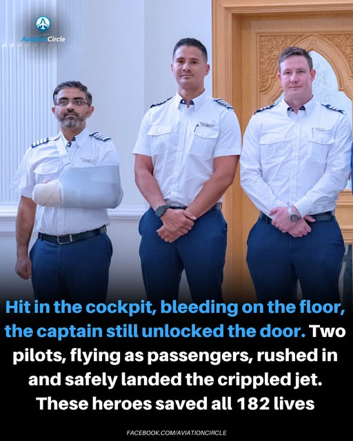 ImtiazMadmood's tweet photo. The pilot that landed the plane Captain Steven is from Fiji. In the picture, he is in the middle.

The crew of flydubai Flight 1073 were honored for their “courage and professionalism in ensuring the safety of passengers and securing the aircraft.” At the heart of that story are 3 pilots.

The first is the captain, Smit Machchhar. On September 30, his Boeing 737 was flying from Dubai to Tel Aviv when his own co-pilot turned on him, left him badly injured and pushed the jet into a dive. It plunged 17,000 feet in less than a minute.

“I was in and out of consciousness frequently,” Machchhar said later. But he told himself: “Do something.” He managed to unlock the cockpit door from inside, and passengers rushed in and stopped the co-pilot.

The other 2 were flydubai pilots traveling in the cabin that day. They were only on board to fly the aircraft back to Dubai. Later reporting identified them as South African and New Zealand citizens.

They rushed into the cockpit and took over a crippled jet. The dive had torn away part of the rudder. Passenger Almog Itali said the 2 pilots “entered (the cockpit) and pulled the aircraft up, pulled the yoke, stabilised the plane and landed us in Saudi Arabia.”

They flew it for more than an hour and landed safely in Tabuk. Everyone on board survived. According to Saudi Arabia’s Interior Ministry, 174 passengers and 8 crew members were on board.

Machchhar was treated in Tabuk, then moved to Abu Dhabi. The 2 pilots who landed the plane have never been publicly named. Flydubai has described them only as crew members traveling on the plane.

A passenger later called the people who saved that flight “angels upon earth.”

Not to minimize the life-saving actions of these pilots, but is it really necessary to completely erase the heroic and quick-thinking actions of the Israeli civilians who rushed the cockpit, neutralized the perp and stabilized the plane? Everybody would have died if they hadn’t stood up like that. We can honor both the pilots and the civilians.

The whole episode is worthy of a Hollywood feature
The bravery of the untrained lsraeli civilians by fighting and subduing the terrorist and then stabilizing the plane is worthy of a new Nobel prize category......valour

One of the passengers, an Israeli (Jewish) plumber who first stabilized the aircraft by pulling up on the yoke in the cockpit and thereby pulling the plane out of it's dive before the two deadhead pilots took over.

There was more to this story than these 3 pilots. 1st on pilot who did everything in his power to stop a terror attack. Than a group of Israeli passengers who raced in, pulled the nose up and obtained the terrorist and one doctor who made sure the pilot kept awake until the 2 deadhead pilots landed. All of these heroes avoided a catastrophic event.

Rowan Tooth, a South African pilot originally from Kimberley, who was later awarded the UAE's First Class Order of Zayed II for his bravery.” was one of the pilots.