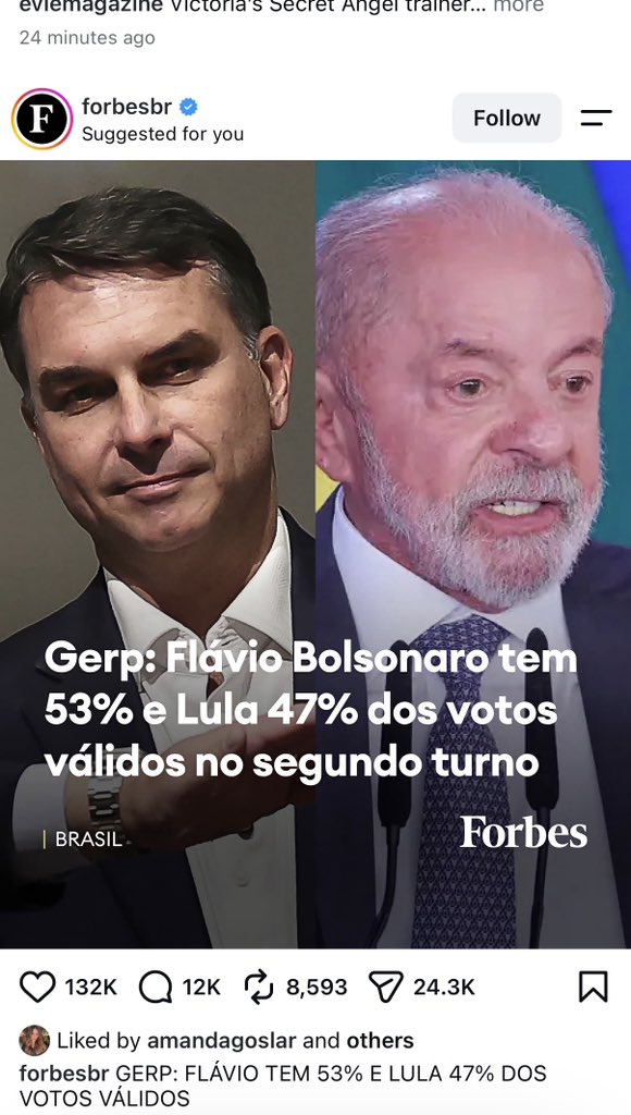 AXELKAISER's tweet photo. Forbes Brasil cita estudio en que Flavio Bolsonaro es el ganador de la elección. https://t.co/yb5Yd1iUxi