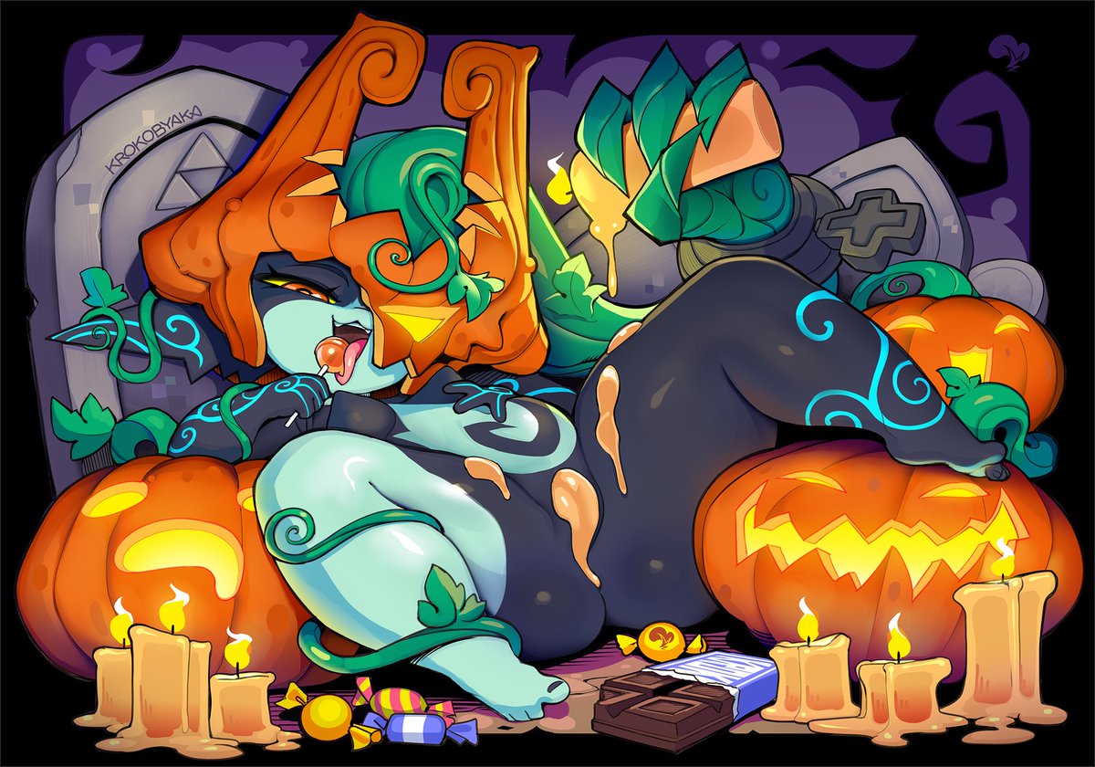 krokobyaka's tweet photo. Happy Halloween! 
Have a cute pumpkin head imp >=3 https://t.co/tyfL5wSZev