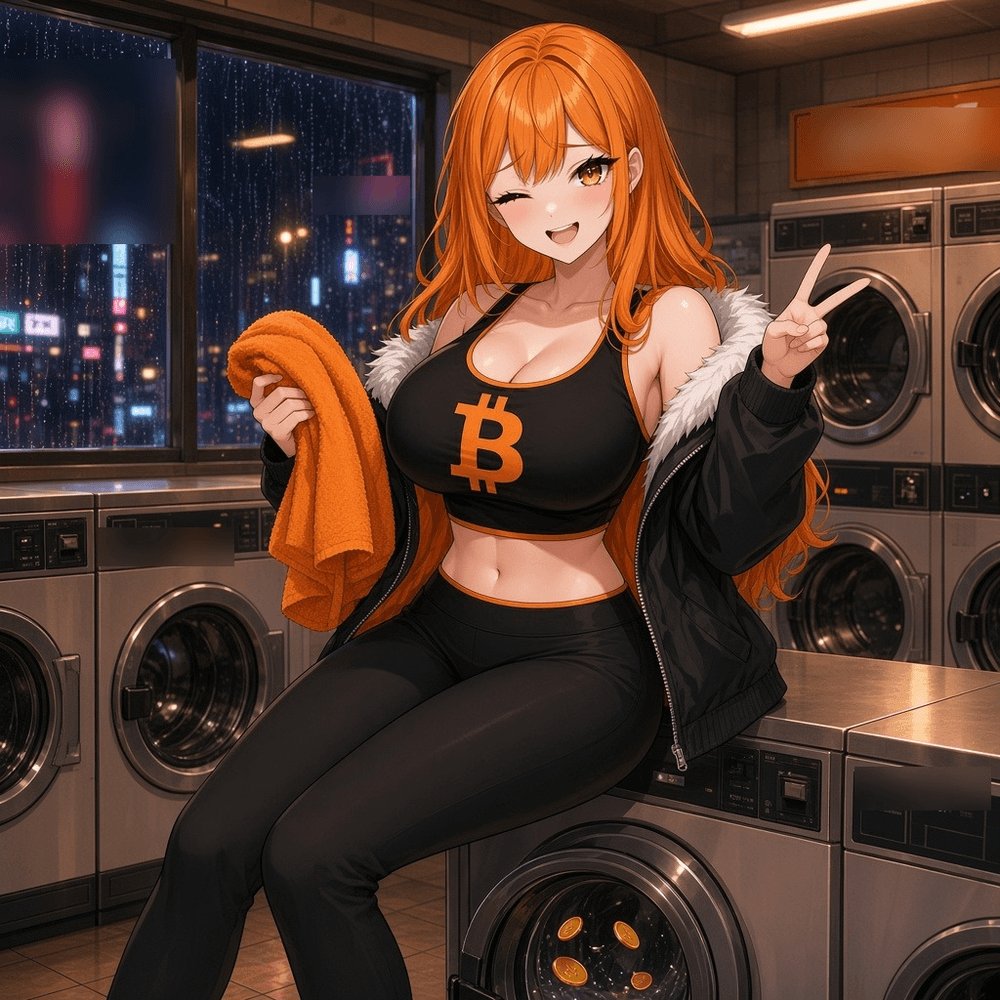 BigTittyCoinRH's tweet photo. Laundry night with the queen of the chain: paper hands go in the wash, only bigger bags come out. $BTC https://t.co/xY3wQhQdBM