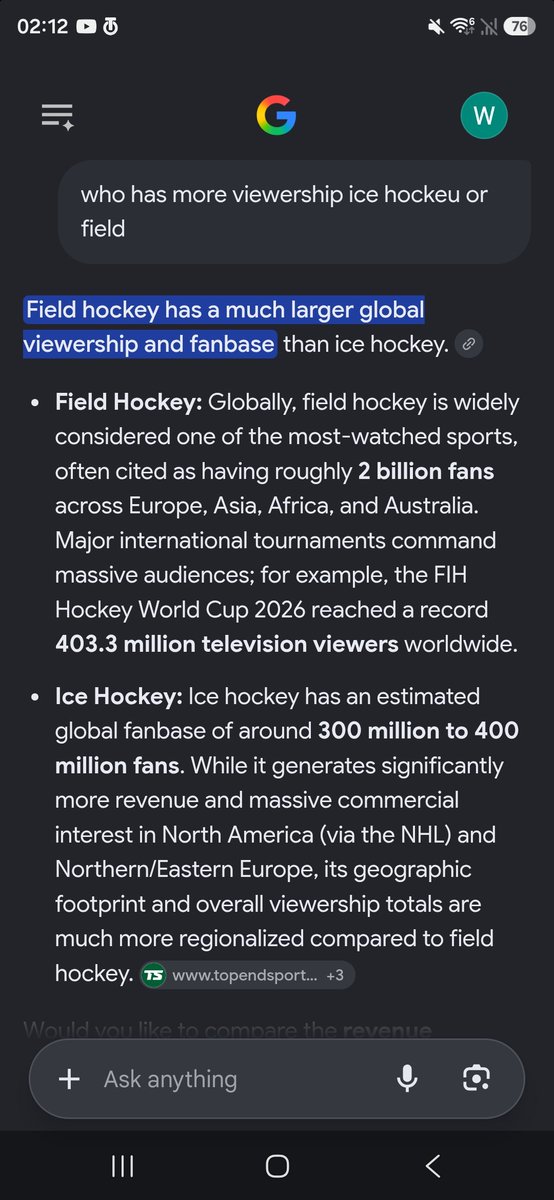 WasimGhula50085's tweet photo. @BayRsrv @PeteCourcy @Nexusofjoy you are wrong about viewerhip. like i said nobody cares about ice hockey outside North america https://t.co/Nku1tk2H03