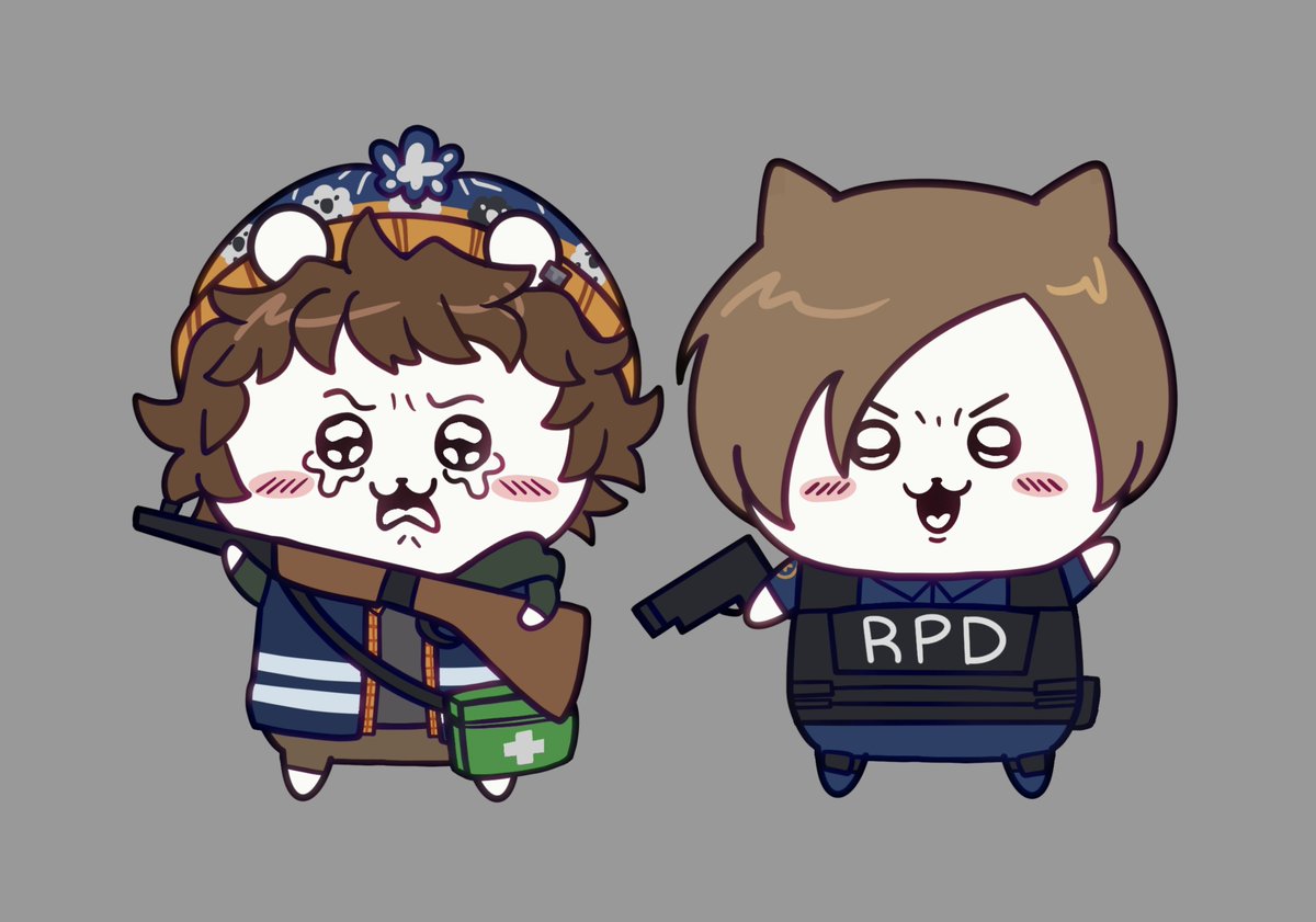 catsticide's tweet photo. i think chiikawa should start using guns #bryeon #residentevil https://t.co/jHPHCIjFSW