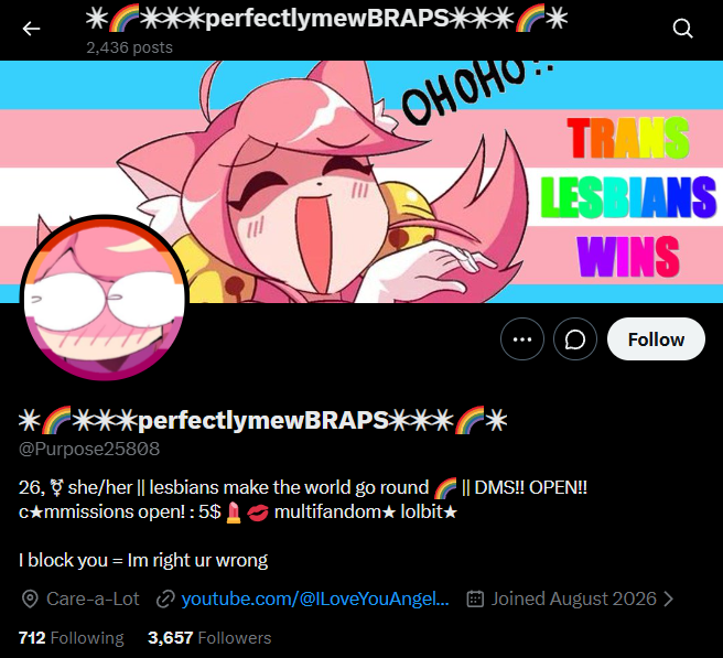 fambramb's tweet photo. Hey guys I felt it necessary to make a callout thread on @/Purpose25808 aka @/catstarDJLOVER, @/catstarcat25, @/mylovewifecrum and @/mylovewifecrumb

tw for a lot of nsfw, a lot of it revolving around the deltarune kids but also zoophilia and alleged nsfw interaction with a minor https://t.co/04HvpHMXbQ