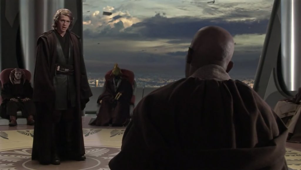 PubWanghaf's tweet photo. “You killed the 70 IQ sand people that raped and killed your mom but you were angry when you did it. That’s the difference between you and me. When I wage war on an entire galaxy on behalf of a corrupt senate to help planets dodge their trade obligations all while completely failing to sense the one Sith Lord right under my nose, I do it with rainbow flags and diversity.”