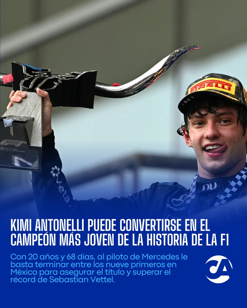🏎️🇮🇹 Kimi Antonelli está a una carrera de entrar en la historia de la Fórmula 1. El italiano llega al Gran Premio de la Ciudad de México como líder del ca…