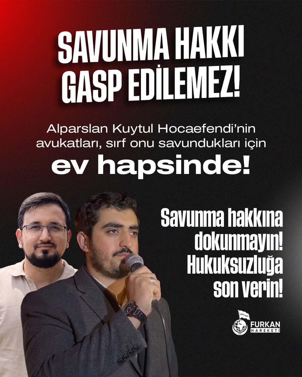 DeryaTeker93892's tweet photo. Avukatlık SuçDeğildir
Avukatların EvHapsineSon
AlparslanHoca Avukatları
SavunmaHakkı Engelleniyor https://t.co/apCeoQbFR8