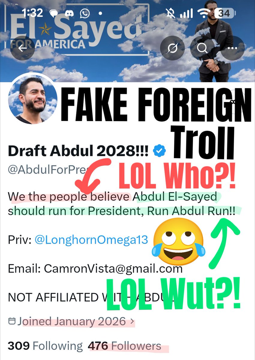 SassyDem's tweet photo. @AbdulForPres @PollTracker2024 We don't need to be "reminded" #Jews oppose #AbdulElSayed cuz he's a terrorist. We do need reminding that THE DSA'S LOUDEST MOST ENTHUSIASTIC "FANS" ARE FAKE #FOREIGN #OPERATIVES WHO HATE AMERICA &amp; #PAID #TROLLS. Oops! 🖕🏼☭🌹࿖🇵🇸🇷🇺  @AbdulForPres @DukeOfAgartha @polltracker2024 https://t.co/nqQgKv9MFA