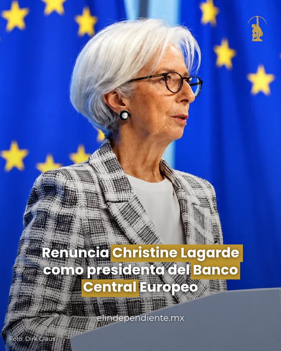 ElIndpendiente's tweet photo. Christine Lagarde anunció su renuncia a la presidencia del Banco Central Europeo con efectos a partir del próximo 7 de febrero.

La salida se adelanta a la conclusión formal de su mandato en octubre de 2027 en medio de presiones inflacionarias en Europa.

De acuerdo con fuentes financieras, la funcionaria busca recuperar libertad de expresión para opinar sobre temas políticos en Francia.

Síguenos para más en El Independiente Mx