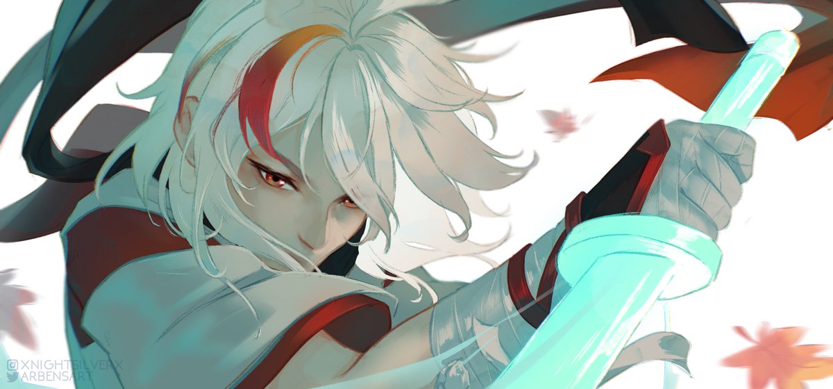 arbensart's tweet photo. Happy birthday, Kazuha! 🍁 
I haven't drawn him in soooo long!
And he's my second main after Kaeya! I really should draw him more 😭 

#kazuha #kazuhafanart #genshinimpact #Genshinfanart https://t.co/FDtRAIWYyx