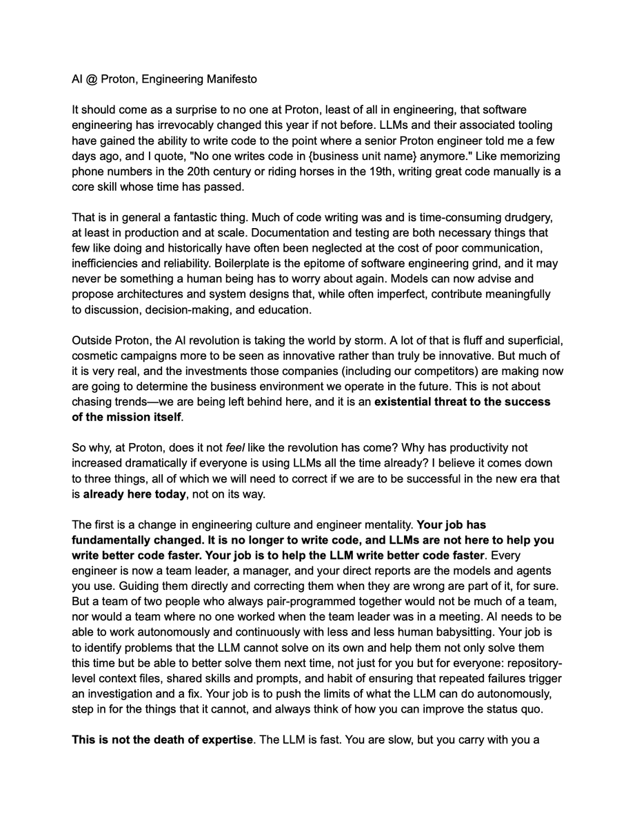josephfcox's tweet photo. Here is Proton CTO's AI manifesto, that I obtained multiple copies of https://t.co/6o7G2teu9A https://t.co/d92L1kv8AU