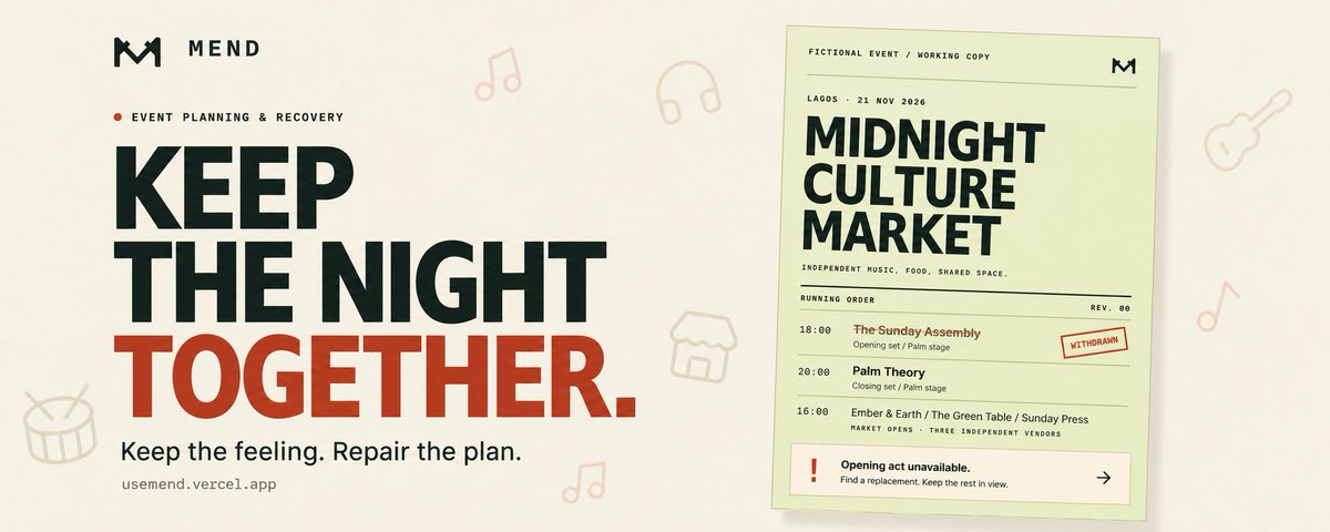MEND: From Cultural Event Planning to Evidence-Based Recovery
