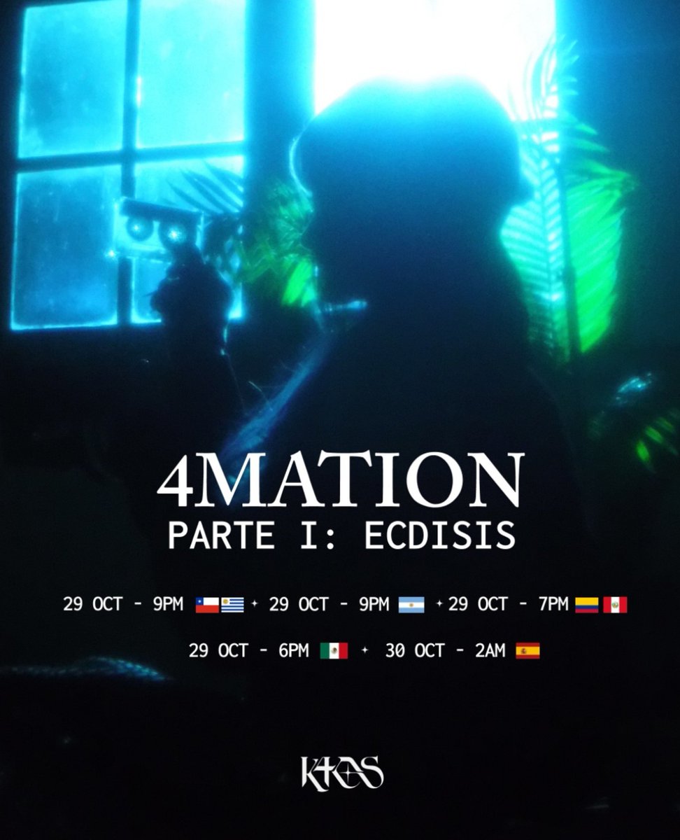 solchi12pp's tweet photo. HOLA K4OTICOS
Hoy 19hs Hagamos un trending party por el estreno de 4MATION ECDISIS
usando los #: #MEMORIES_K4OS
#4MATION_K4OS
MEMORIES OUT NOW
4MATION OUT NOW
Recuerden repostear y citar dinamicas utilizando los # sin emojis ni signos para que así se haga tendencia más rápido https://t.co/wjzqb5oKRi