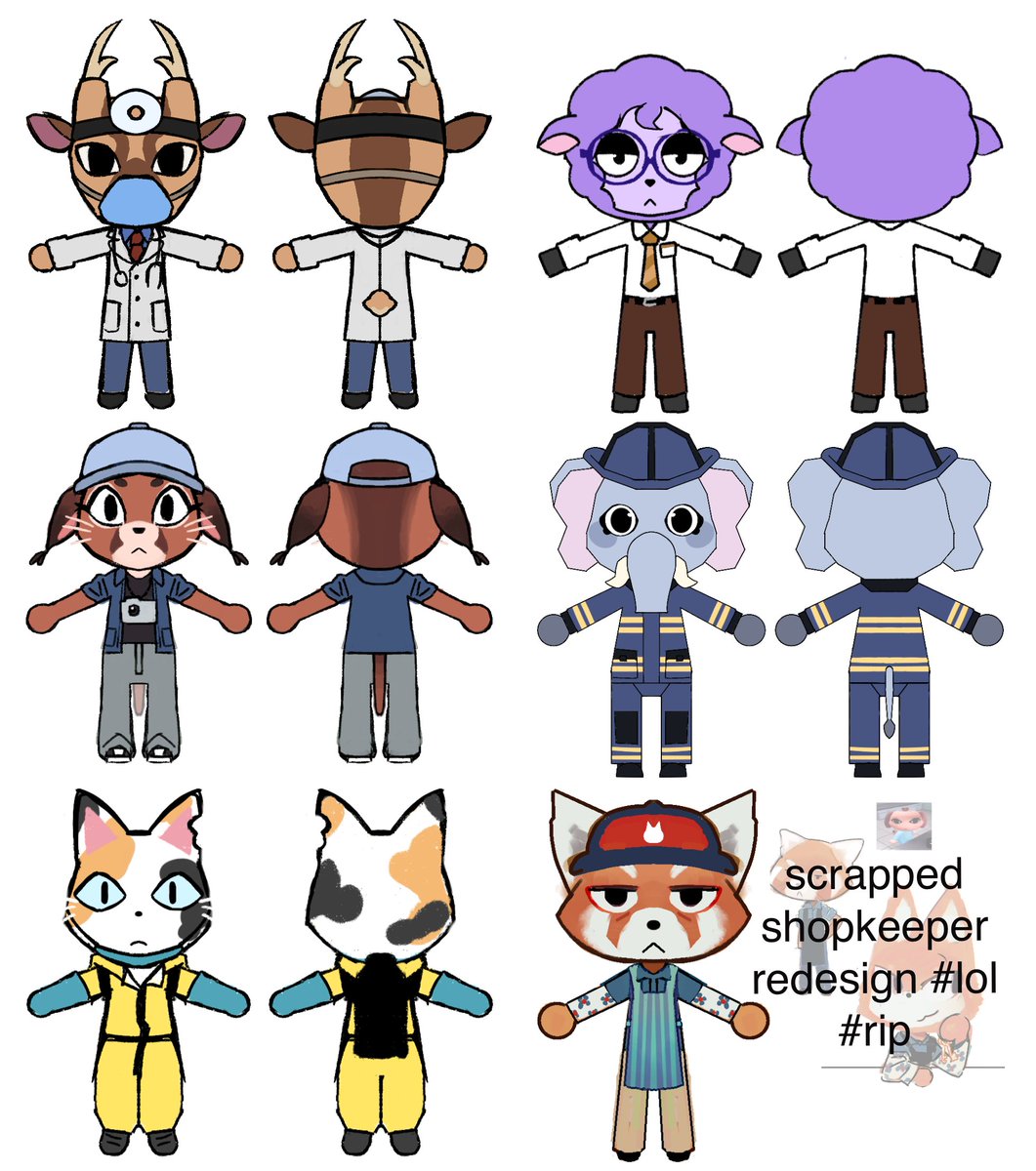 dhuidhiurh2198's tweet photo. all the designs i made for animal hospital since i quit (🧵1/2) https://t.co/tPhK4U83cH